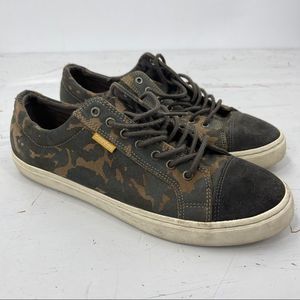 Pointer Canvas And Leather suede Camo lace up sneakers 9.5